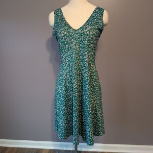 Teal Floral Midi Dress